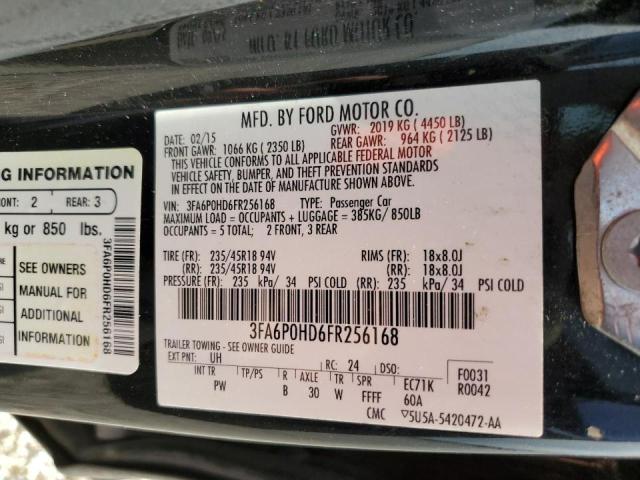 Photo 10 from auction – 2015 FORD FUSION SE with VIN 3FA6P0HD6FR256168