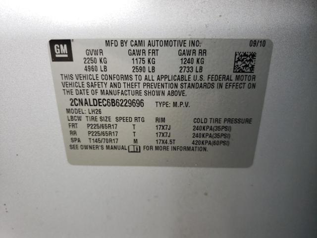 Photo 10 from auction – 2012 CHEVROLET EQUINOX LS with VIN 2GNALBEK5C1339368