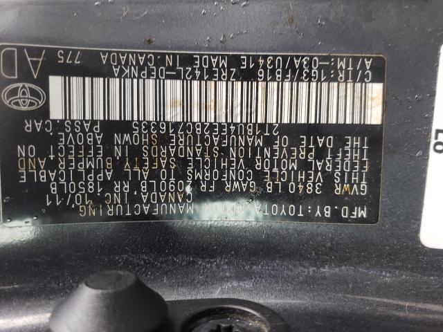 Photo 10 from auction – 2011 TOYOTA COROLLA BA with VIN 2T1BU4EE2BC716335