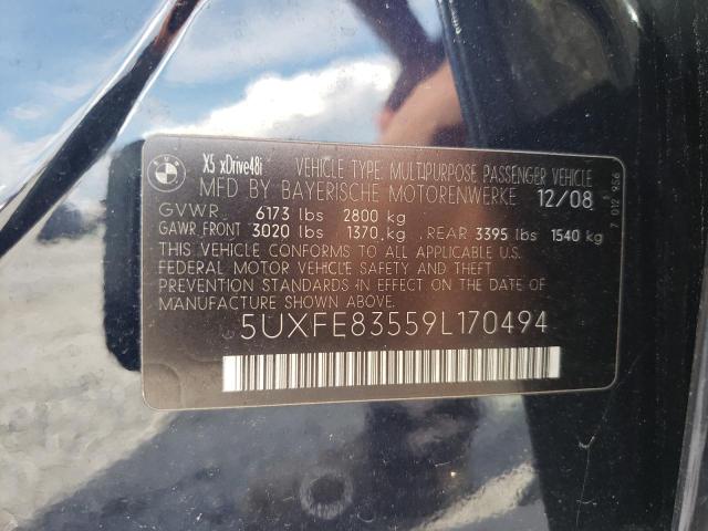 Photo 10 from auction – 2009 BMW X5 XDRIVE4 with VIN 5UXFE83559L170494