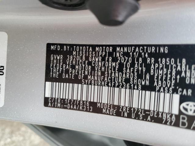 Photo 10 from auction – 2015 TOYOTA COROLLA L with VIN 5YFBURHE4FP236148