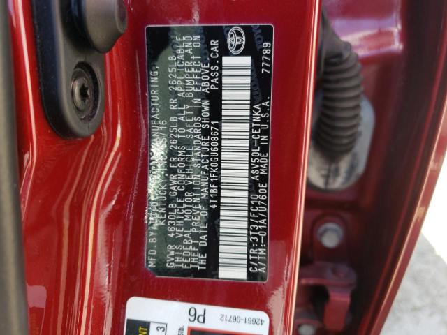 Photo 10 from auction – 2016 TOYOTA CAMRY LE with VIN 4T1BF1FK0GU608671