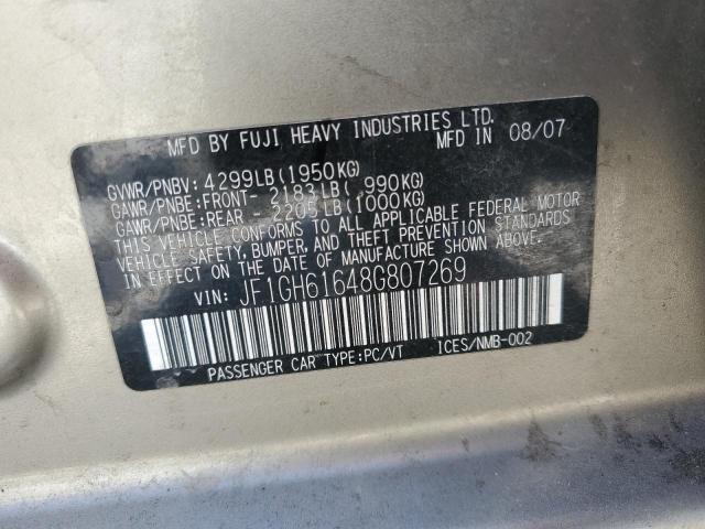 Photo 10 from auction – 2008 SUBARU IMPREZA 2. with VIN JF1GH61648G807269