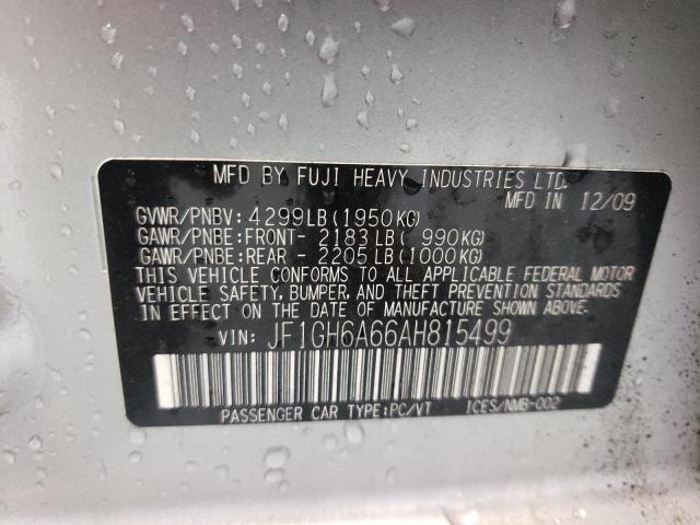 Foto 10 de la subasta – 2010 SUBARU IMPREZA 2. con VIN JF1GH6A66AH815499