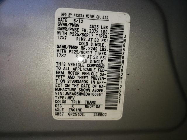 Photo 10 from auction – 2013 NISSAN ROGUE S with VIN JN8AS5MV8DW100551