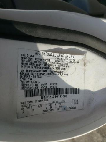 Photo 10 from auction – 2004 FORD TAURUS SES with VIN 1FAFP55S74G155080