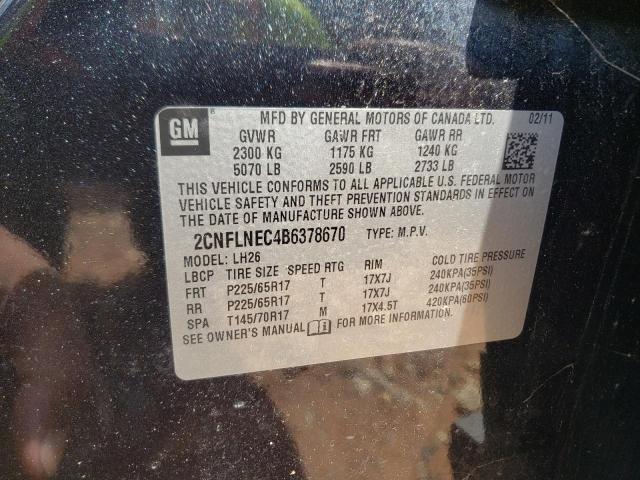 Photo 10 from auction – 2011 CHEVROLET EQUINOX LT with VIN 2CNFLNEC4B6378670