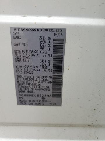 Photo 10 from auction – 2015 NISSAN PATHFINDER with VIN 5N1AR2MN1FC652298