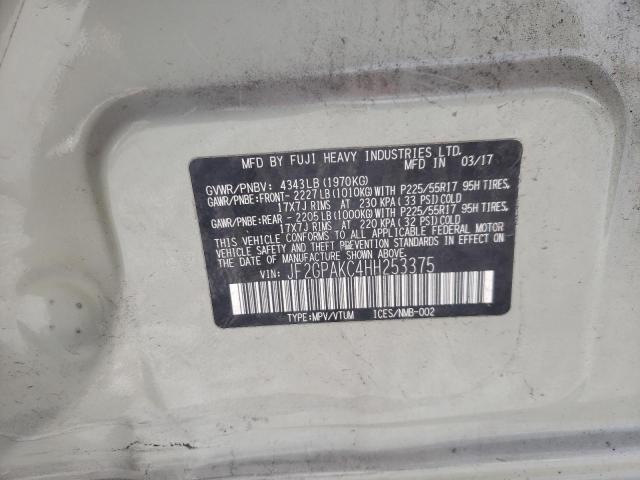Photo 10 from auction – 2017 SUBARU CROSSTREK with VIN JF2GPAKC4HH253375