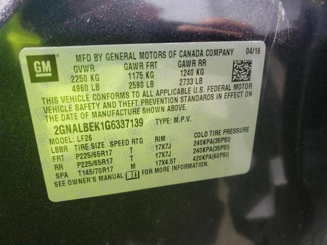 Photo 10 from auction – 2016 CHEVROLET EQUINOX LS with VIN 2GNALBEK1G6337139