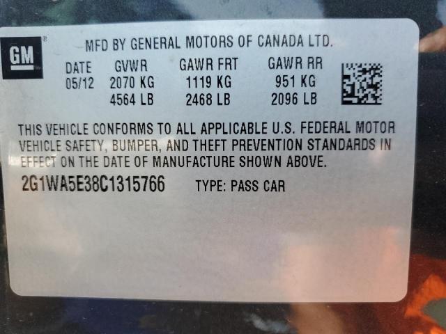 Photo 10 from auction – 2012 CHEVROLET IMPALA LS with VIN 2G1WA5E38C1315766