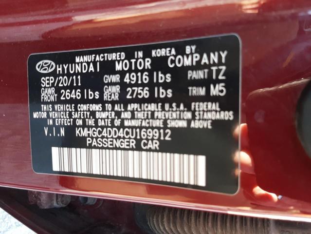 Photo 10 from auction – 2012 HYUNDAI GENESIS 3. with VIN KMHGC4DD4CU169912