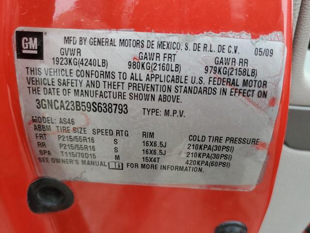 Photo 10 from auction – 2009 CHEVROLET HHR LT with VIN 3GNCA23B59S638793