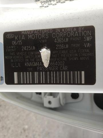 Photo 10 from auction – 2015 KIA OPTIMA LX with VIN KNAGM4A73F5664002