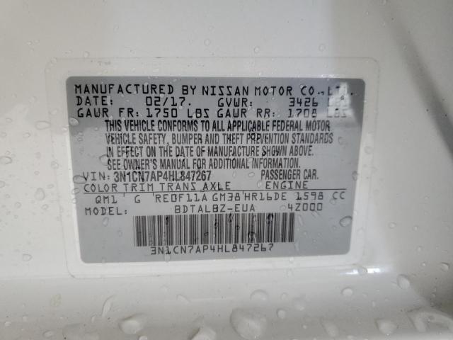 Photo 10 from auction – 2017 NISSAN VERSA S with VIN 3N1CN7AP4HL847267