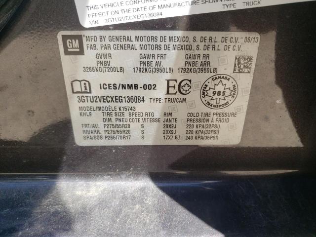 Photo 10 from auction – 2014 GMC SIERRA K15 with VIN 3GTU2VECXEG136084