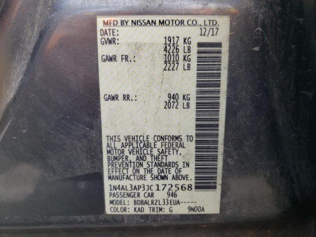 Photo 10 from auction – 2018 NISSAN ALTIMA 2.5 with VIN 1N4AL3AP3JC172568