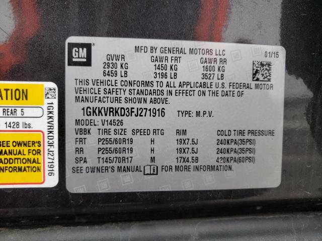 Photo 10 from auction – 2015 GMC ACADIA SLT with VIN 1GKKVRKD3FJ271916