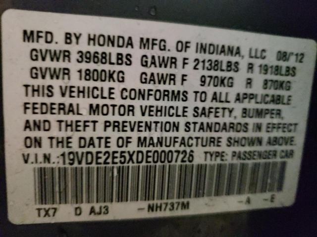 Photo 10 from auction – 2013 ACURA ILX 24 PRE with VIN 19VDE2E5XDE000726