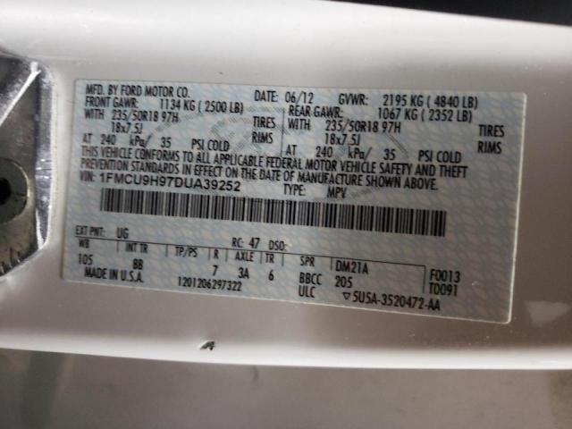 Photo 10 from auction – 2013 FORD ESCAPE SEL with VIN 1FMCU9H97DUA39252
