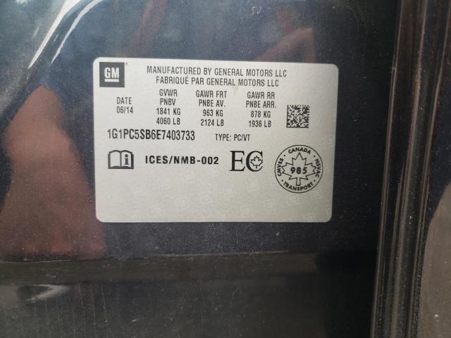 Photo 10 from auction – 2014 CHEVROLET CRUZE LT with VIN 1G1PC5SB6E7403733