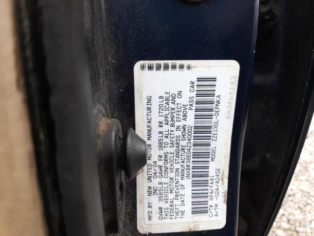 Photo 10 from auction – 2004 TOYOTA COROLLA CE with VIN 1NXBR38E04Z340002