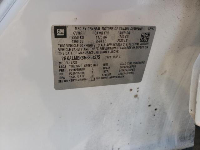 Photo 10 from auction – 2017 GMC TERRAIN SL with VIN 2GKALMEK6H6304275