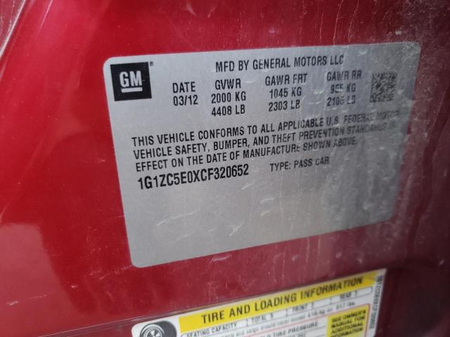 Photo 10 from auction – 2012 CHEVROLET MALIBU 1LT with VIN 1G1ZC5E0XCF320652