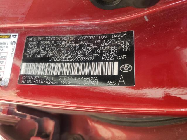 Photo 10 from auction – 2006 TOYOTA COROLLA CE with VIN JTDBR32E260083609