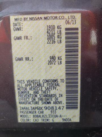 Photo 10 from auction – 2013 NISSAN ALTIMA 2.5 with VIN 1N4AL3AP6DC908147