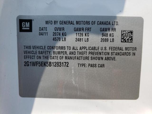 Photo 10 from auction – 2011 CHEVROLET IMPALA LS with VIN 2G1WF5EK5B1283172