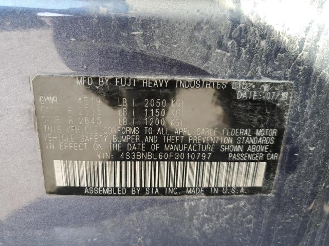 Photo 10 from auction – 2015 SUBARU LEGACY AWD with VIN 4S3BNBL60F3010797
