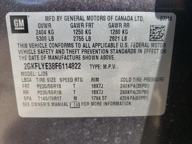 Photo 10 from auction – 2015 GMC TERRAIN SL with VIN 2GKFLYE38F6114822