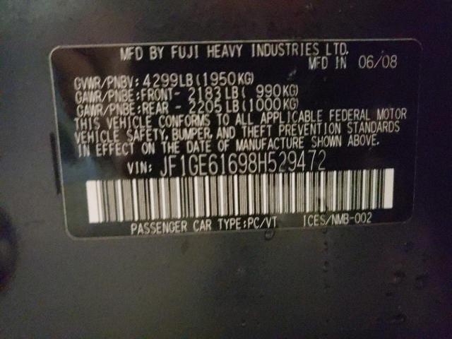 Photo 10 from auction – 2008 SUBARU IMPREZA with VIN JF1GE61698H529472