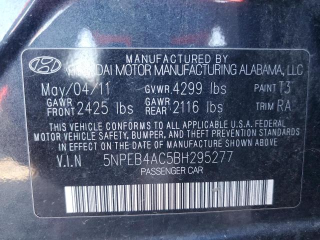 Photo 10 from auction – 2011 HYUNDAI SONATA GLS with VIN 5NPEB4AC5BH295277