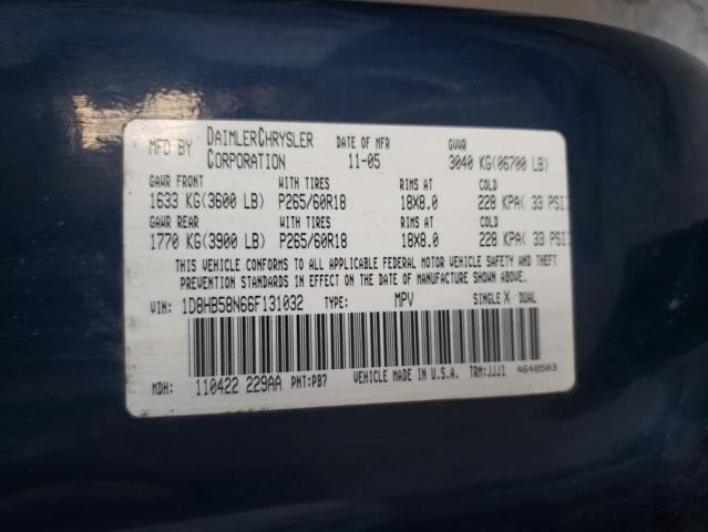 Photo 10 from auction – 2006 DODGE DURANGO LI with VIN 1D8HB58N66F131032