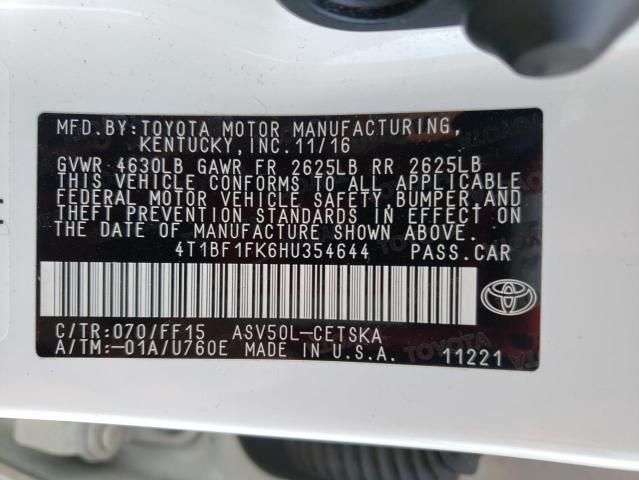Photo 10 from auction – 2017 TOYOTA CAMRY LE with VIN 4T1BF1FK6HU354644