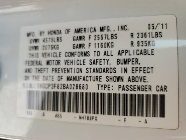 Photo 10 from auction – 2011 HONDA ACCORD EXL with VIN 1HGCP3F82BA028680