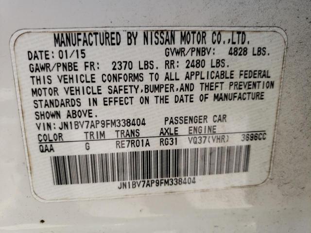 Photo 10 from auction – 2015 INFINITI Q50 BASE with VIN JN1BV7AP9FM338404