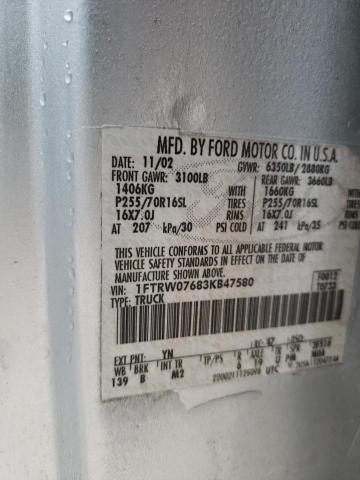 Photo 10 from auction – 2003 FORD F150 SUPER with VIN 1FTRW07683KB47580