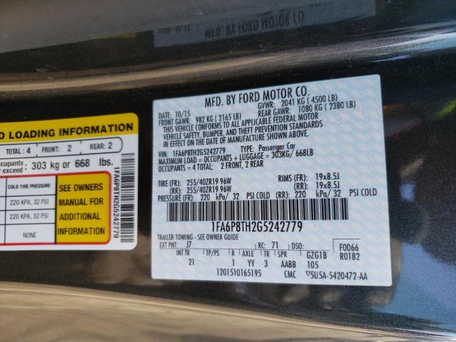 Photo 10 from auction – 2016 FORD MUSTANG with VIN 1FA6P8TH2G5242779