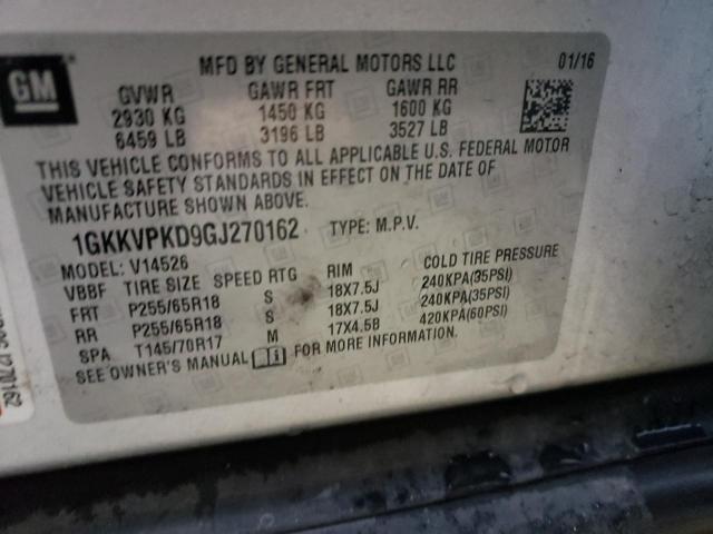 Photo 10 from auction – 2016 GMC ACADIA SLE with VIN 1GKKVPKD9GJ270162