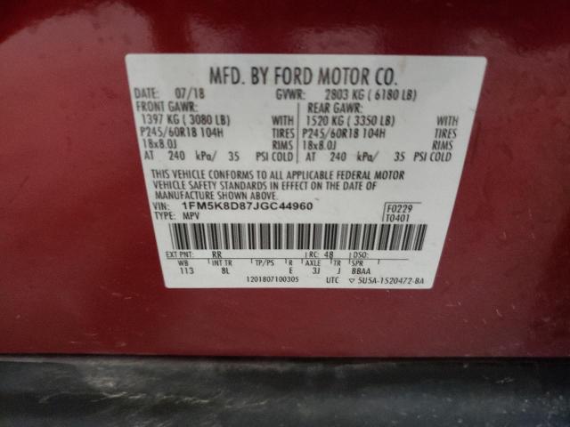 Photo 10 from auction – 2018 FORD EXPLORER X with VIN 1FM5K8D87JGC44960