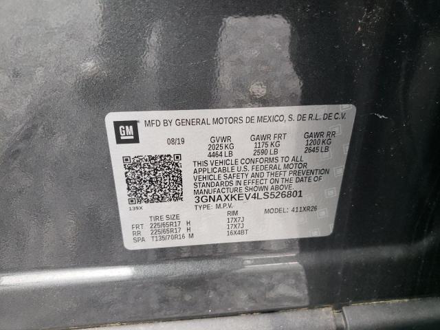 Photo 10 from auction – 2020 CHEVROLET EQUINOX LT with VIN 3GNAXKEV4LS526801