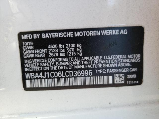 Photo 10 from auction – 2020 BMW 430I GRAN with VIN WBA4J1C06LCD36996