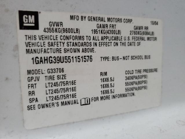 Photo 10 from auction – 2005 CHEVROLET EXPRESS G3 with VIN 1GAHG39U551151576