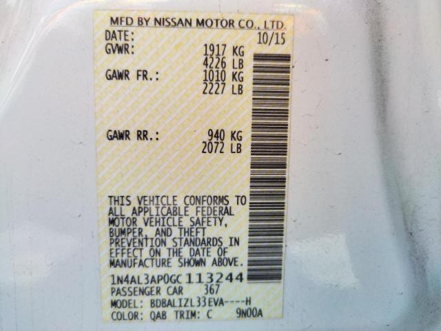 Photo 10 from auction – 2016 NISSAN ALTIMA 2.5 with VIN 1N4AL3AP0GC113244
