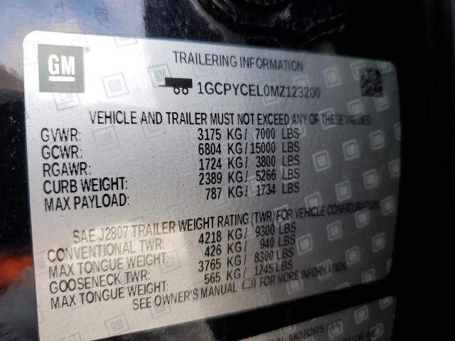 Photo 10 from auction – 2021 CHEVROLET SILVERADO with VIN 1GCPYCEL0MZ123200