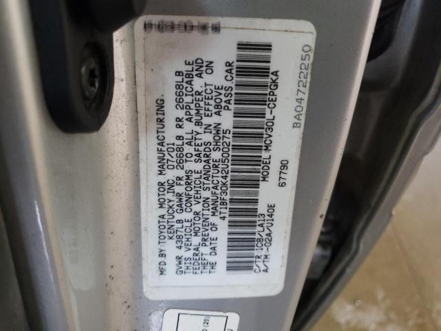 Photo 10 from auction – 2002 TOYOTA CAMRY LE with VIN 4T1BF30K42U500275