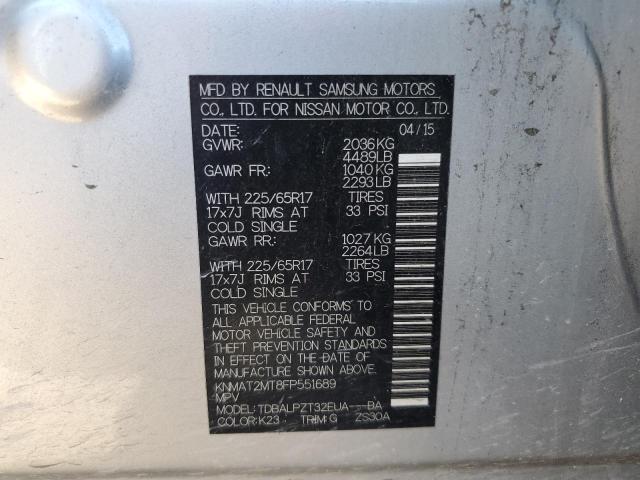 Photo 10 from auction – 2015 NISSAN ROGUE S with VIN KNMAT2MT8FP551689